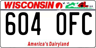 WI license plate 604OFC