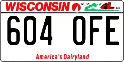 WI license plate 604OFE