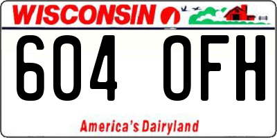 WI license plate 604OFH