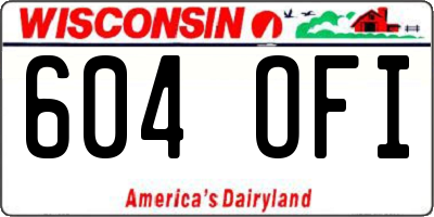 WI license plate 604OFI