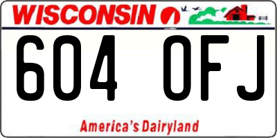 WI license plate 604OFJ