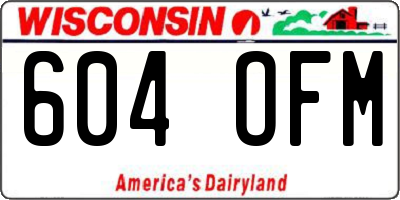 WI license plate 604OFM