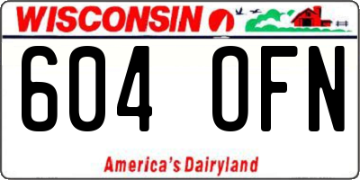 WI license plate 604OFN