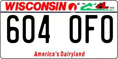 WI license plate 604OFO
