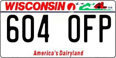 WI license plate 604OFP