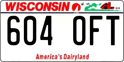 WI license plate 604OFT