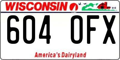 WI license plate 604OFX