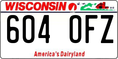 WI license plate 604OFZ