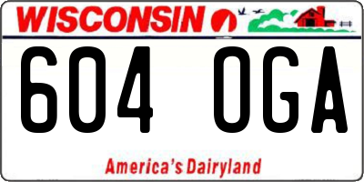 WI license plate 604OGA