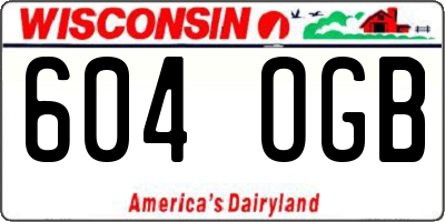 WI license plate 604OGB