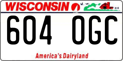 WI license plate 604OGC