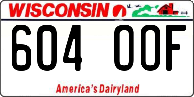 WI license plate 604OOF