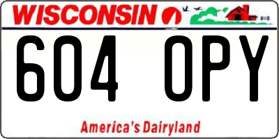 WI license plate 604OPY