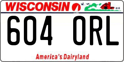 WI license plate 604ORL