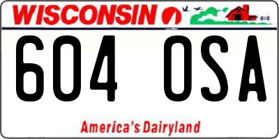 WI license plate 604OSA