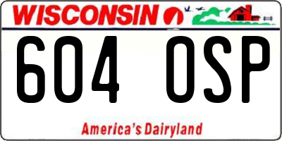 WI license plate 604OSP