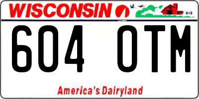 WI license plate 604OTM