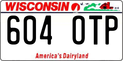 WI license plate 604OTP