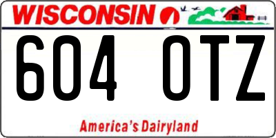 WI license plate 604OTZ
