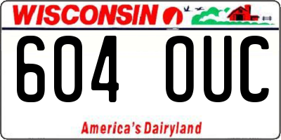 WI license plate 604OUC