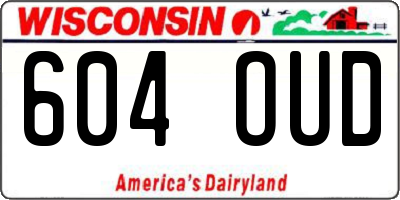 WI license plate 604OUD