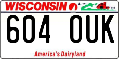 WI license plate 604OUK