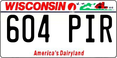 WI license plate 604PIR