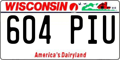 WI license plate 604PIU