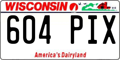 WI license plate 604PIX