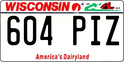 WI license plate 604PIZ