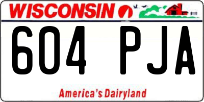 WI license plate 604PJA