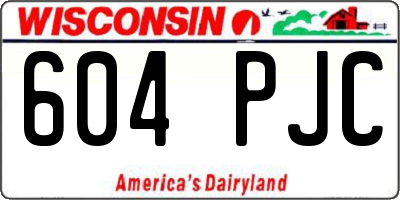 WI license plate 604PJC