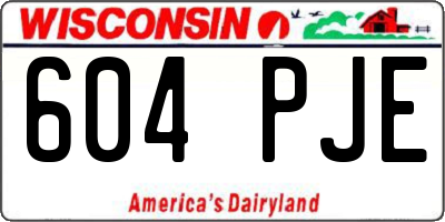 WI license plate 604PJE