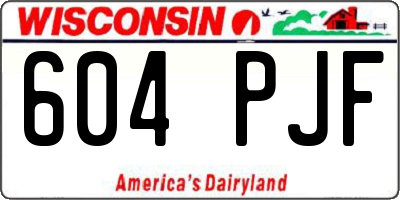WI license plate 604PJF