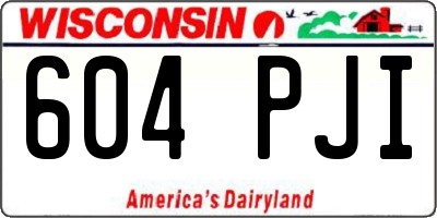 WI license plate 604PJI