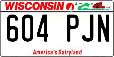 WI license plate 604PJN