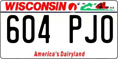 WI license plate 604PJO