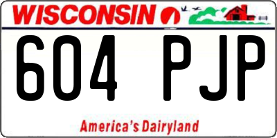 WI license plate 604PJP
