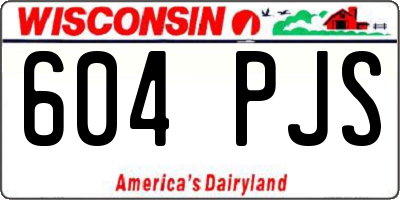 WI license plate 604PJS
