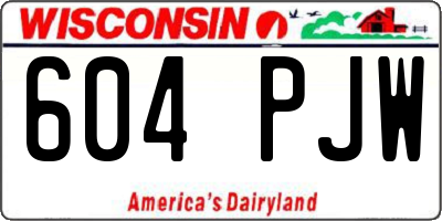 WI license plate 604PJW