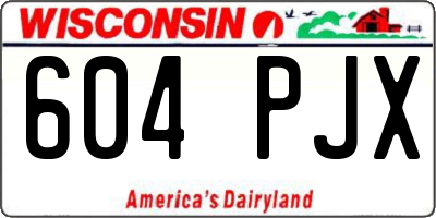 WI license plate 604PJX