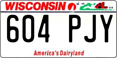 WI license plate 604PJY