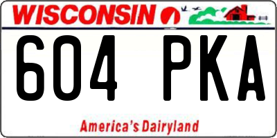 WI license plate 604PKA