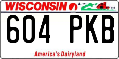 WI license plate 604PKB