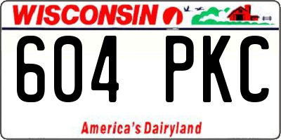 WI license plate 604PKC