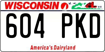 WI license plate 604PKD
