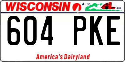 WI license plate 604PKE