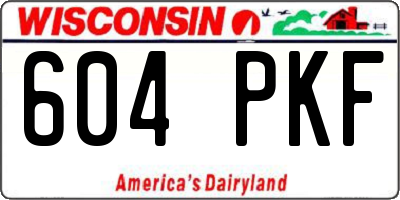 WI license plate 604PKF