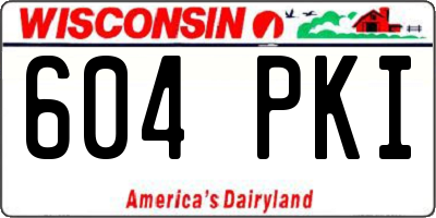 WI license plate 604PKI