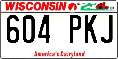 WI license plate 604PKJ